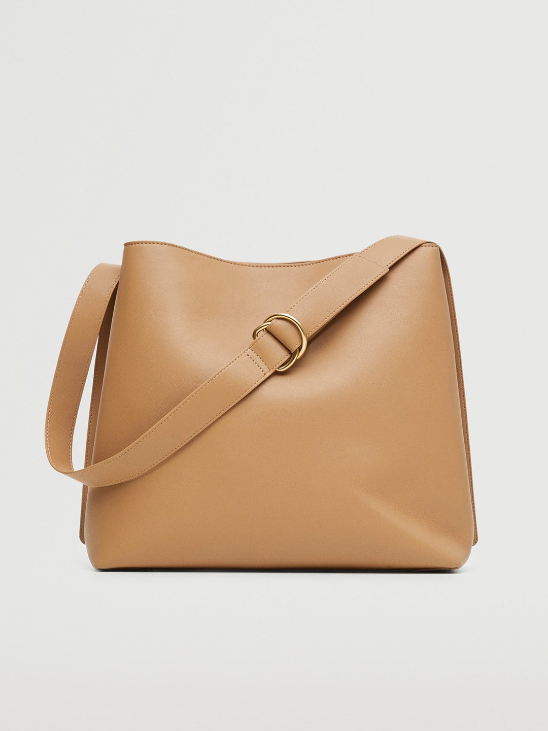 

MANGO Beige Solid Shoulder Bag