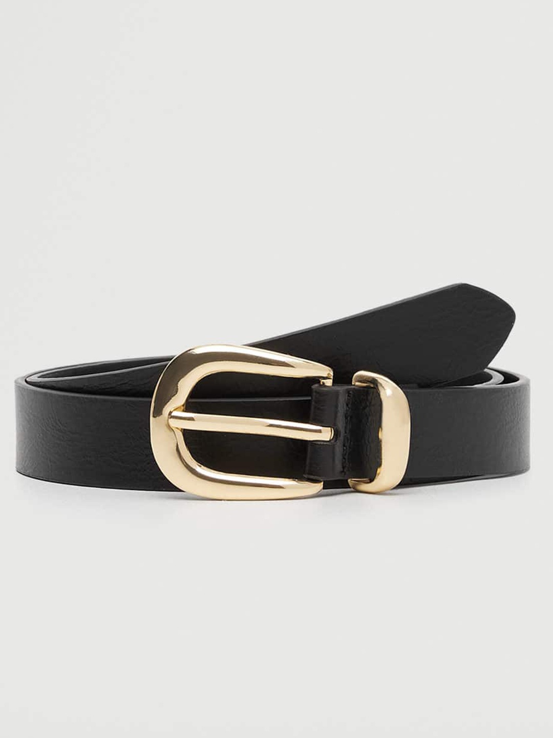 

MANGO Women Black Solid Slim Belt