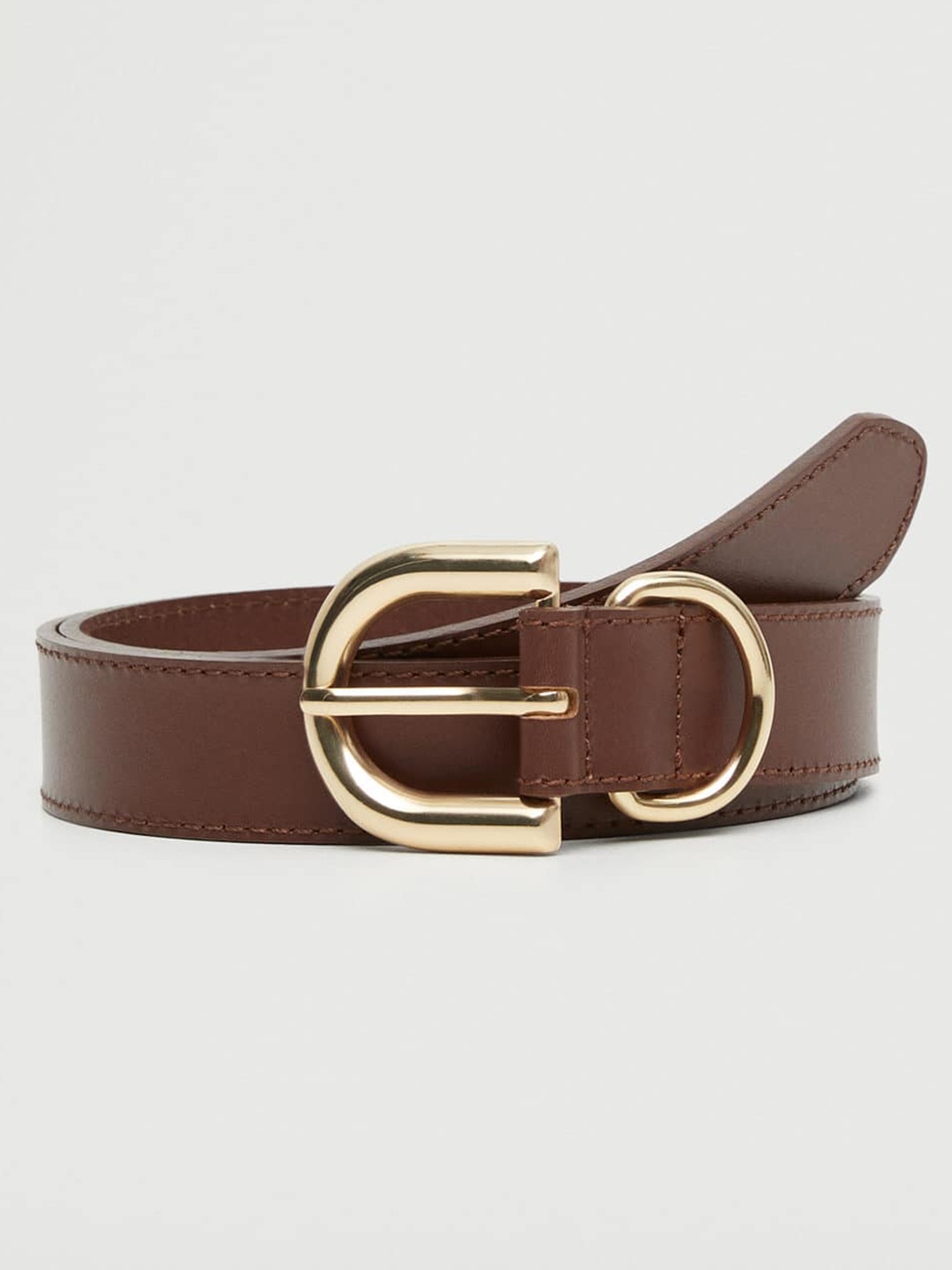 

MANGO Women Brown Leather Belt
