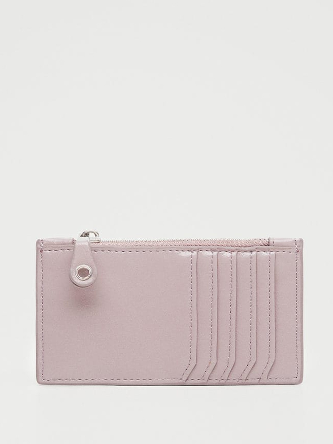 

MANGO Women Lilac Brand Logo Embossed Zip Around Wallet, Lavender