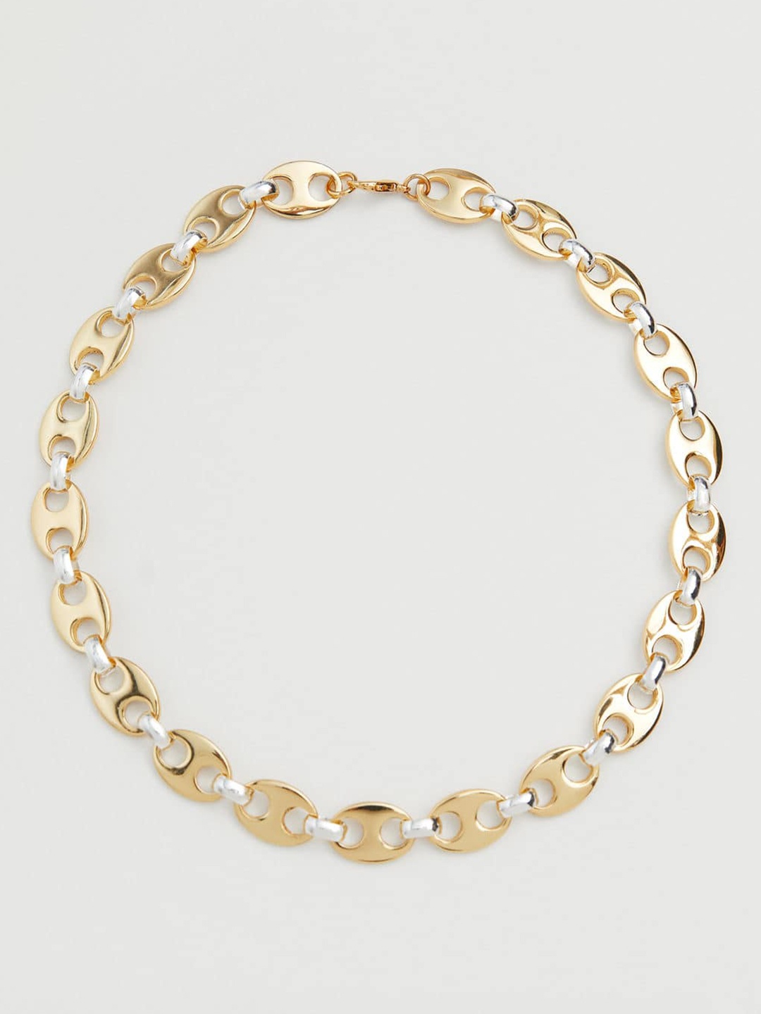 

MANGO Women Gold-Toned & Silver-Toned Linked Chain Necklace