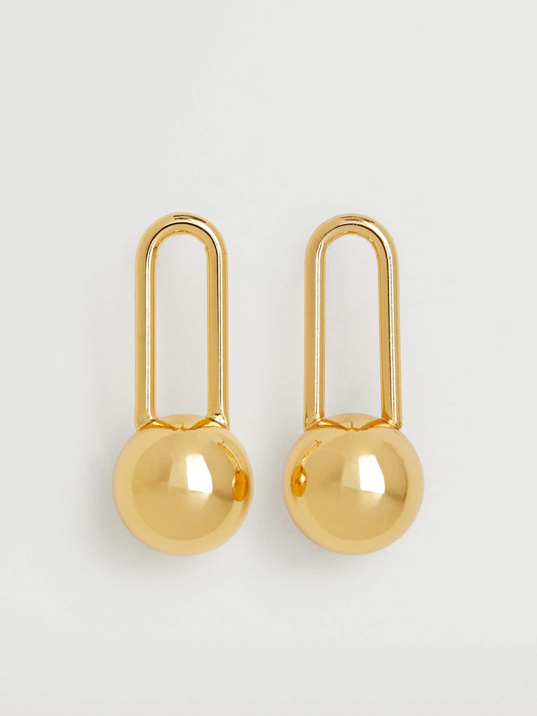 

MANGO Gold-Toned Geometric Drop Earrings