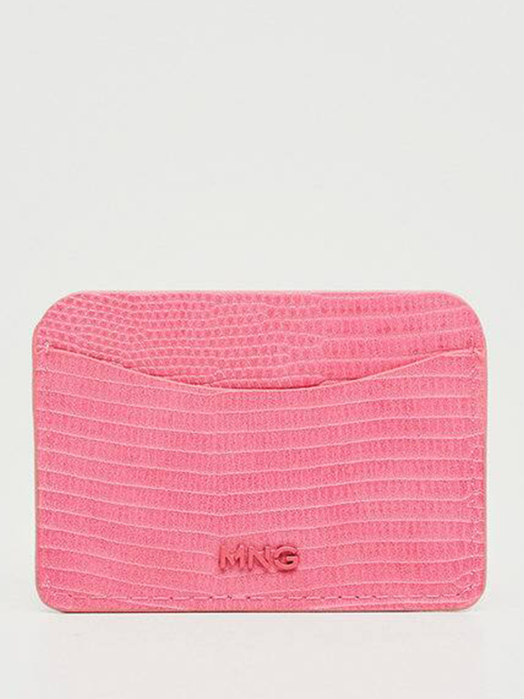 

MANGO Women Pink Snakeskin PU Card Holder