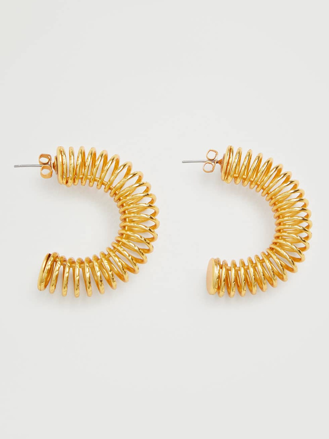 

MANGO Gold-Toned Crescent Shaped Half Hoop Earrings