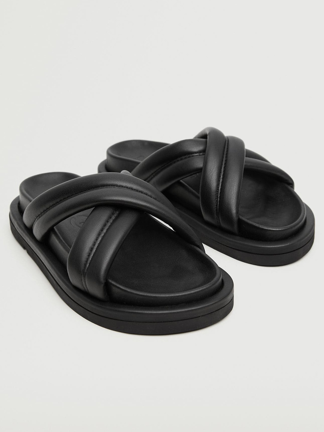 

MANGO Women Black Open Toe Flats