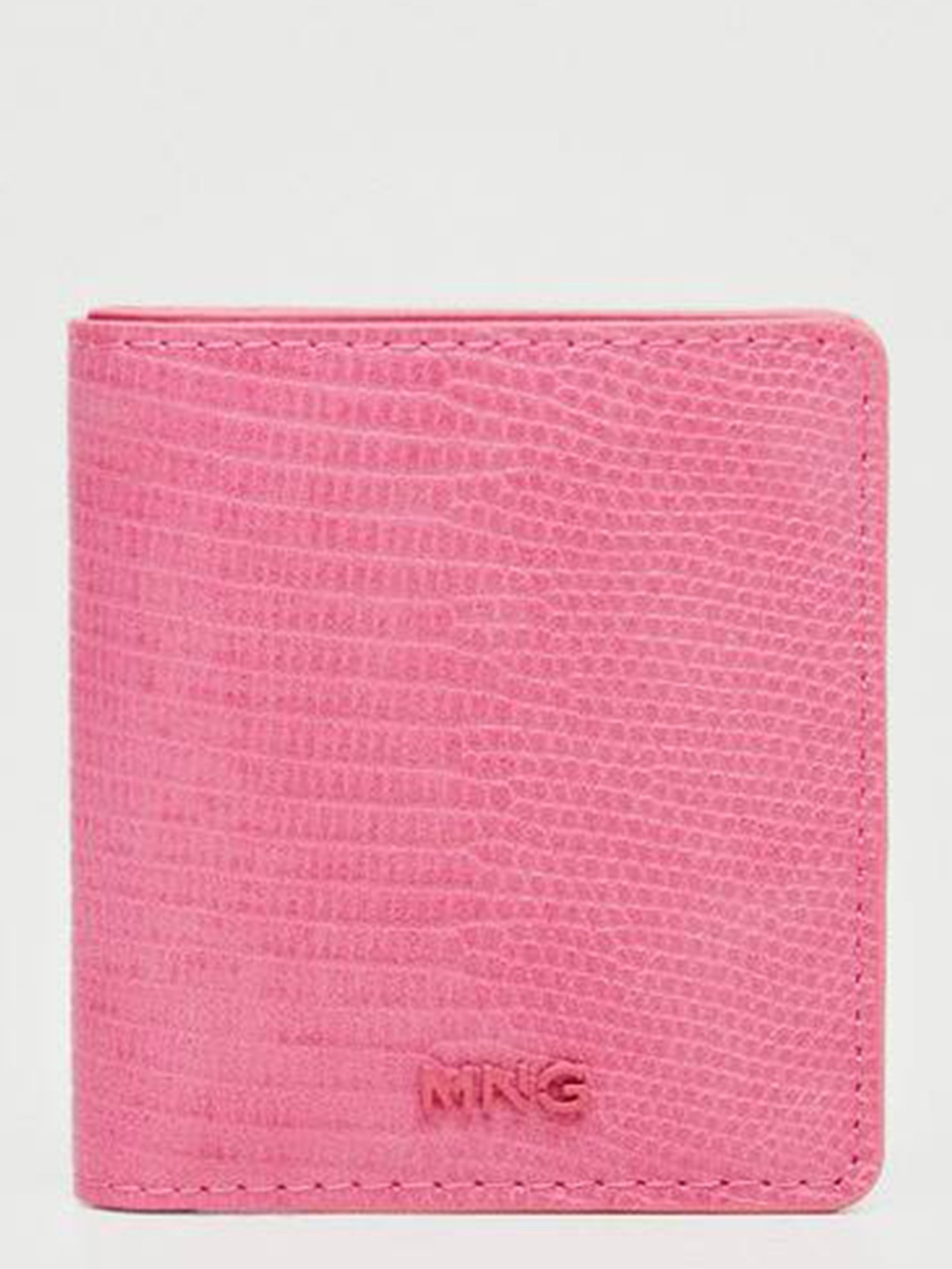 

MANGO Women Pink Snakeskin Textured Two Fold Wallet