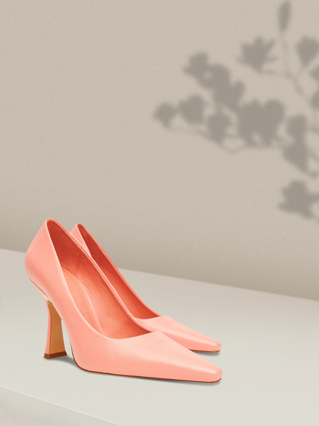 

MANGO Women Coral Pink Stiletto Pumps