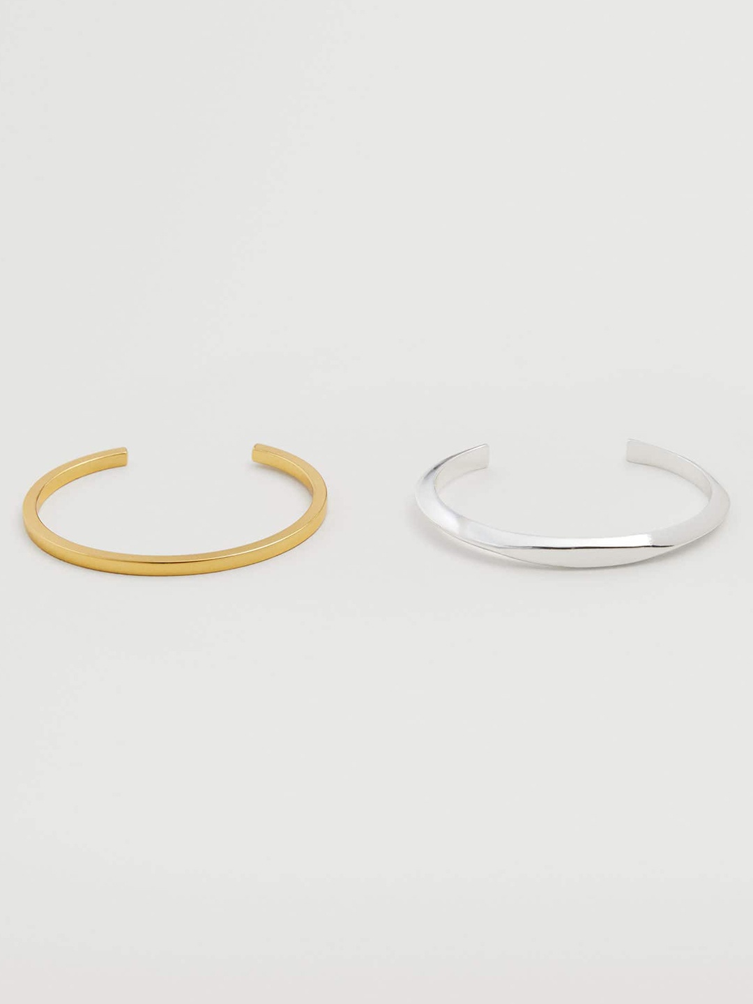 

MANGO Women Set of 2 Cuff Bracelets, Silver