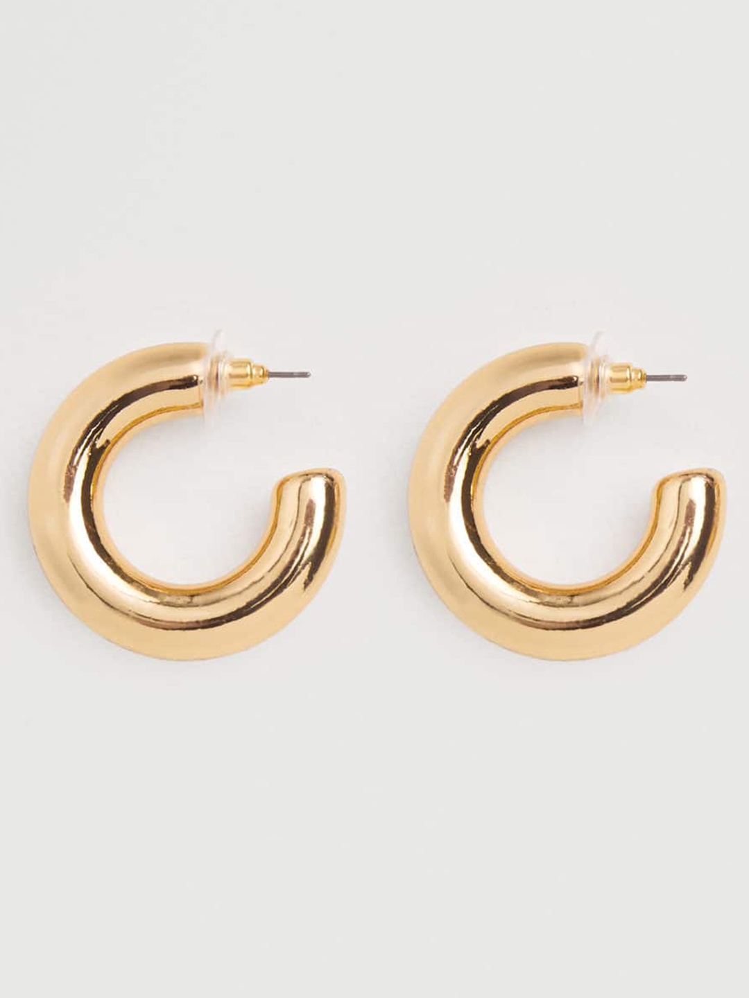 

MANGO Gold-Toned Crescent Shaped Half Hoop Earrings