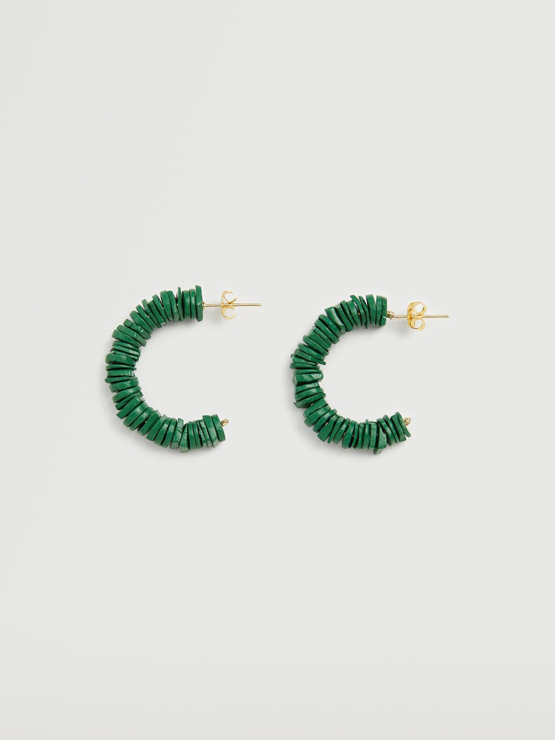 

MANGO Green Crescent Shaped Half Hoop Earrings