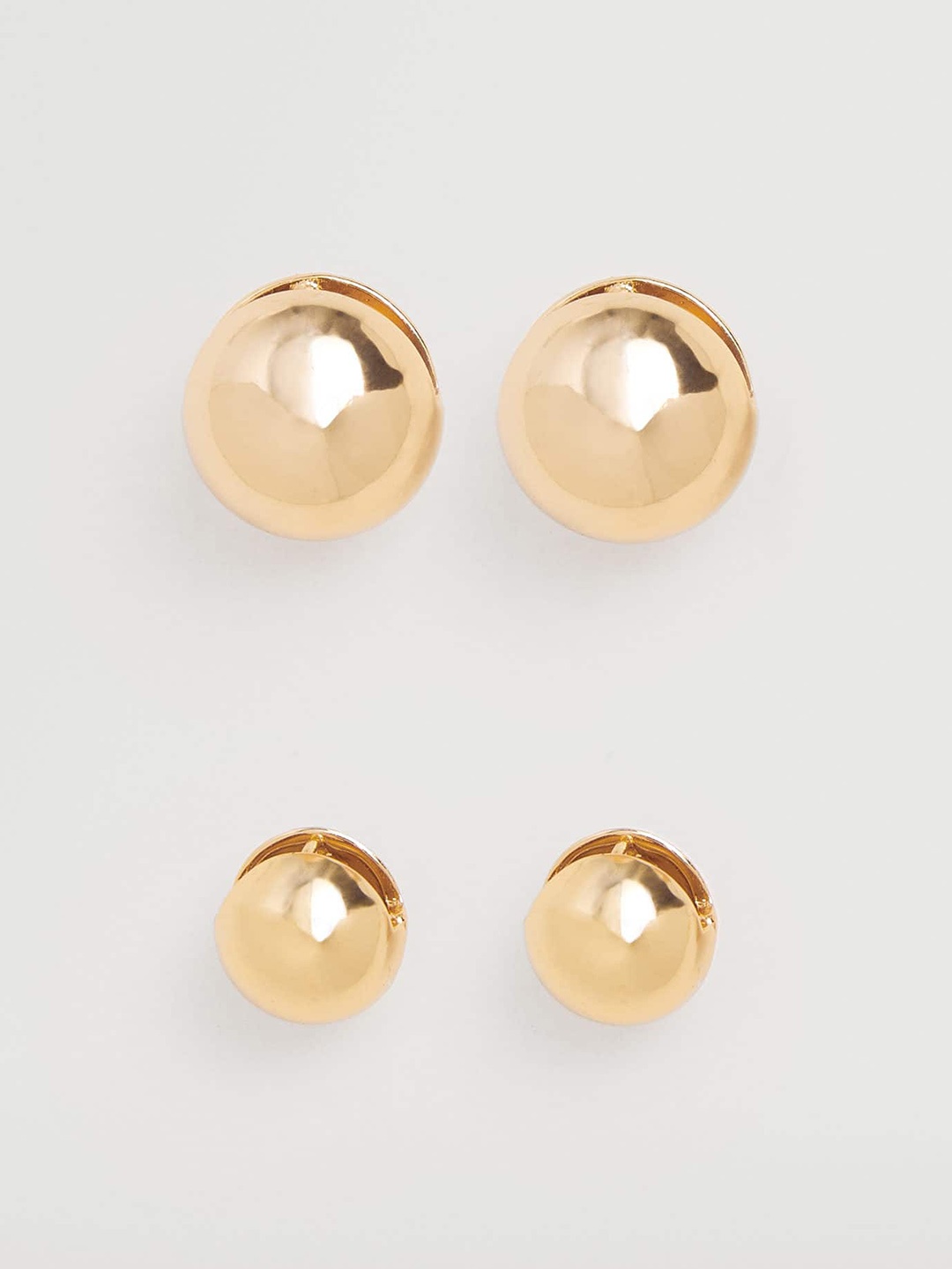 

MANGO Women Pack of 2 Gold-Toned Circular Drop Earrings