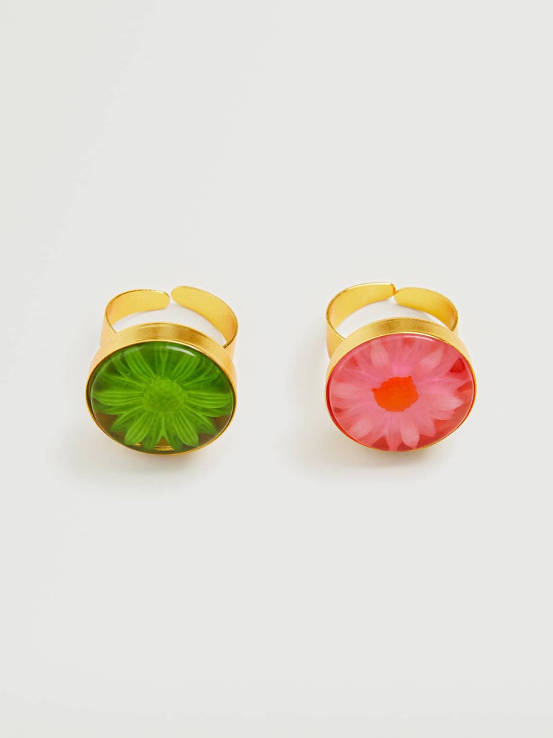 

MANGO Women Set of 2 Gold-Toned Adjustable Finger Ring