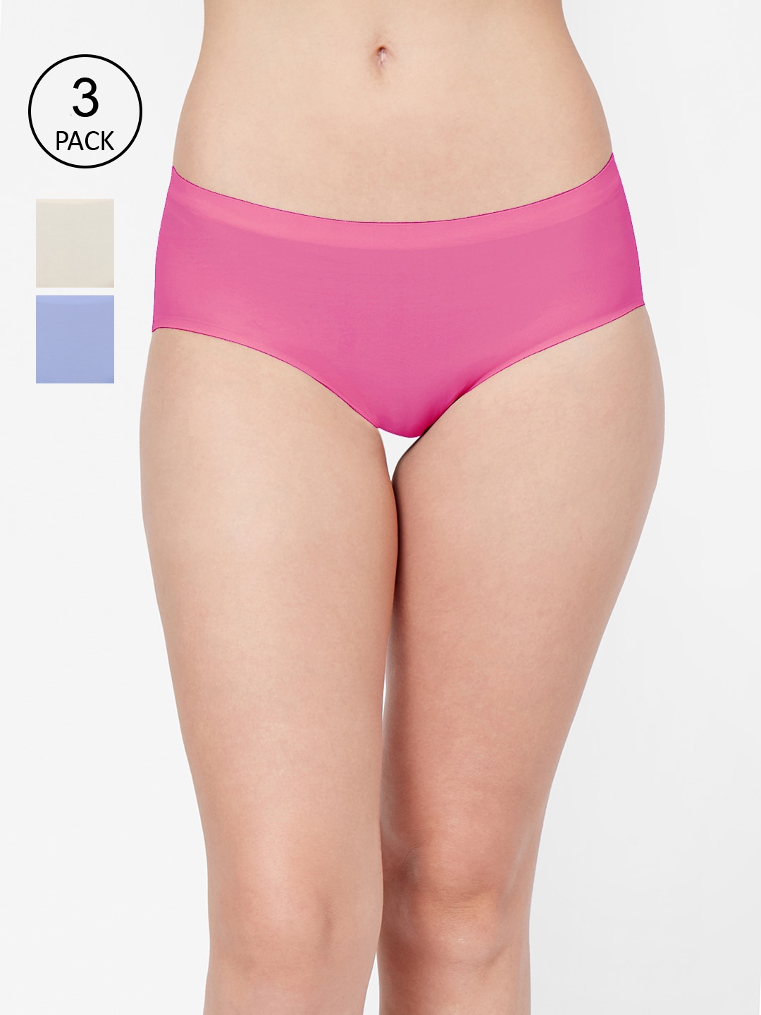 

FashionRack Women Pack Of 3 Assorted Seamless Hipster Briefs