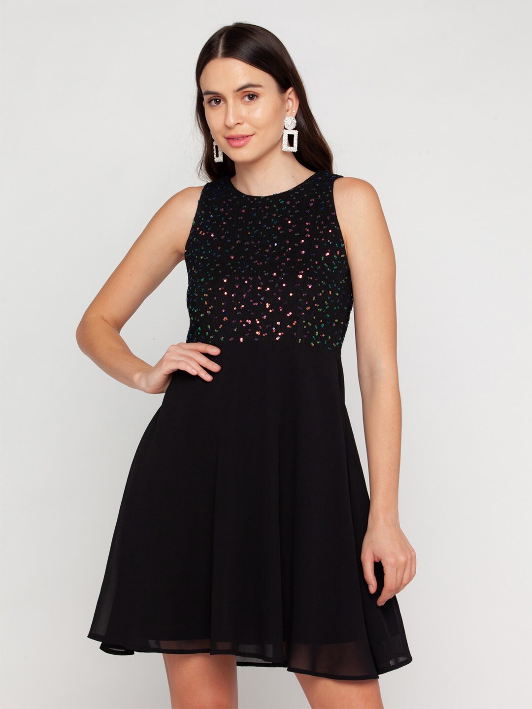 

Zink London Black Embellished Dress