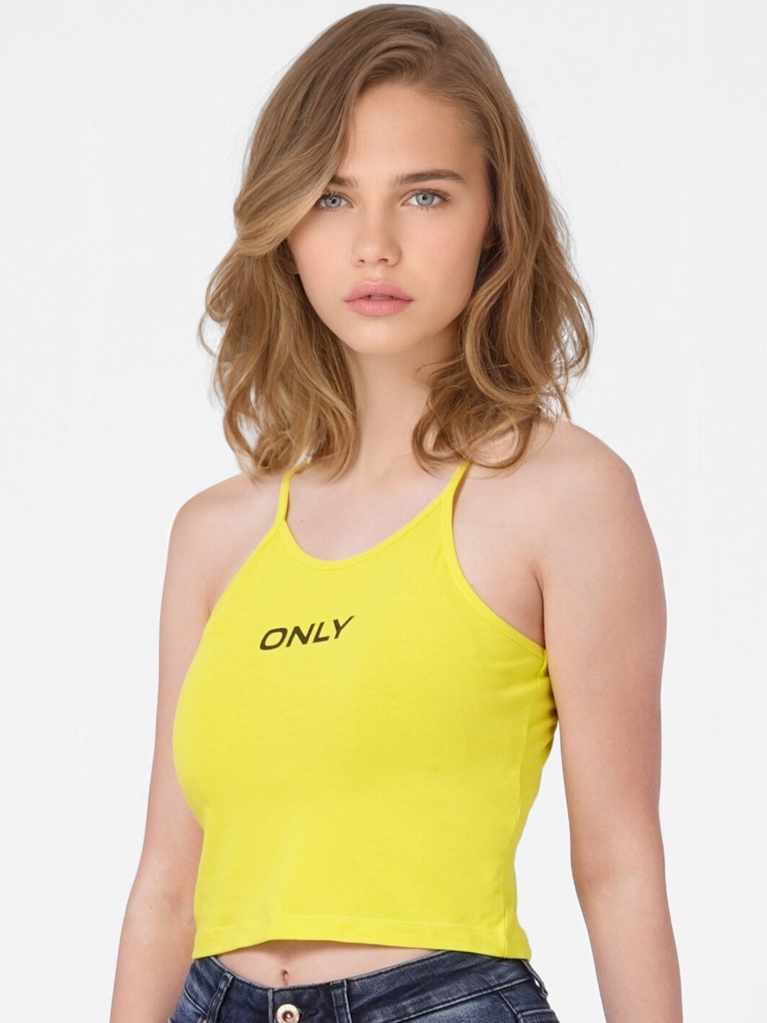 

ONLY Yellow Tank Crop Top