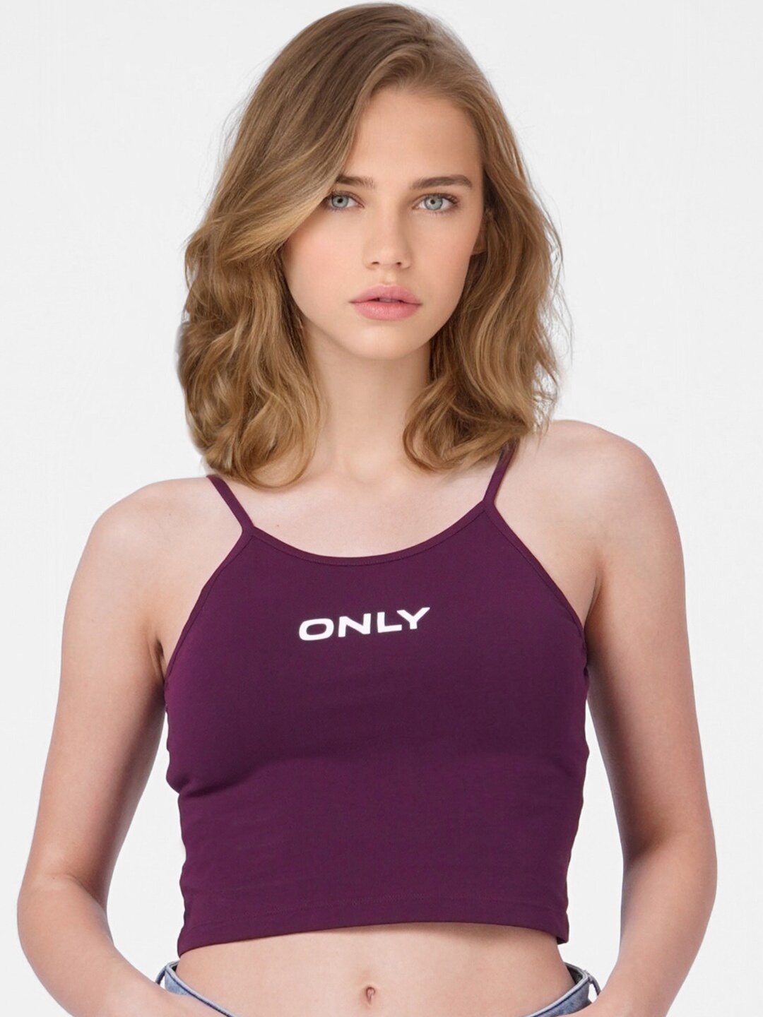 

ONLY Purple Tank Crop Top