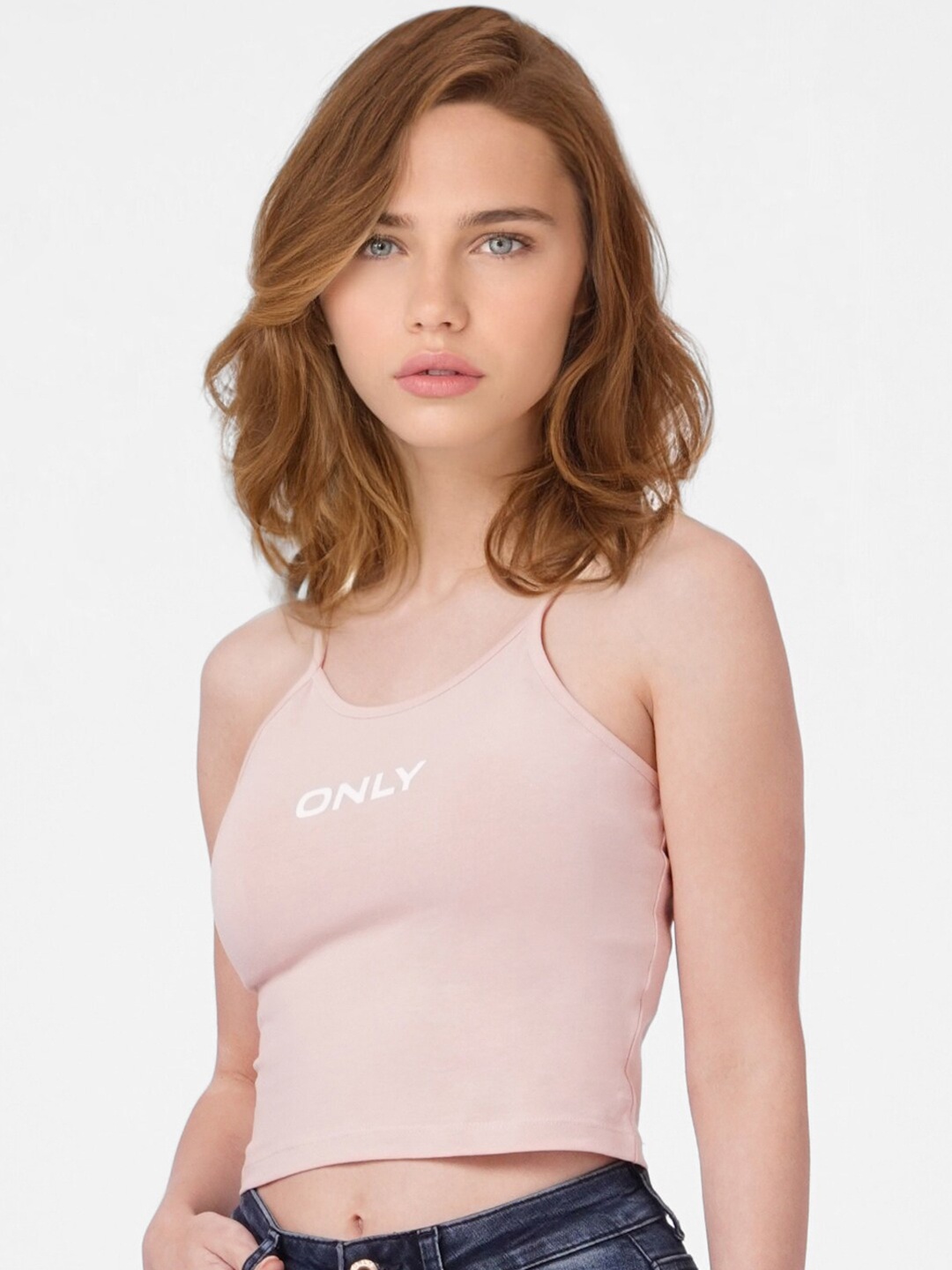 

ONLY Pink Tank Crop Top