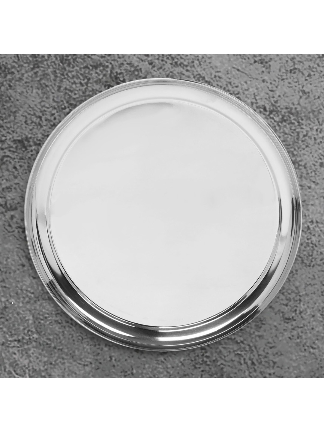

Home Centre Silver Stainless Steel Solid Dinner Plate