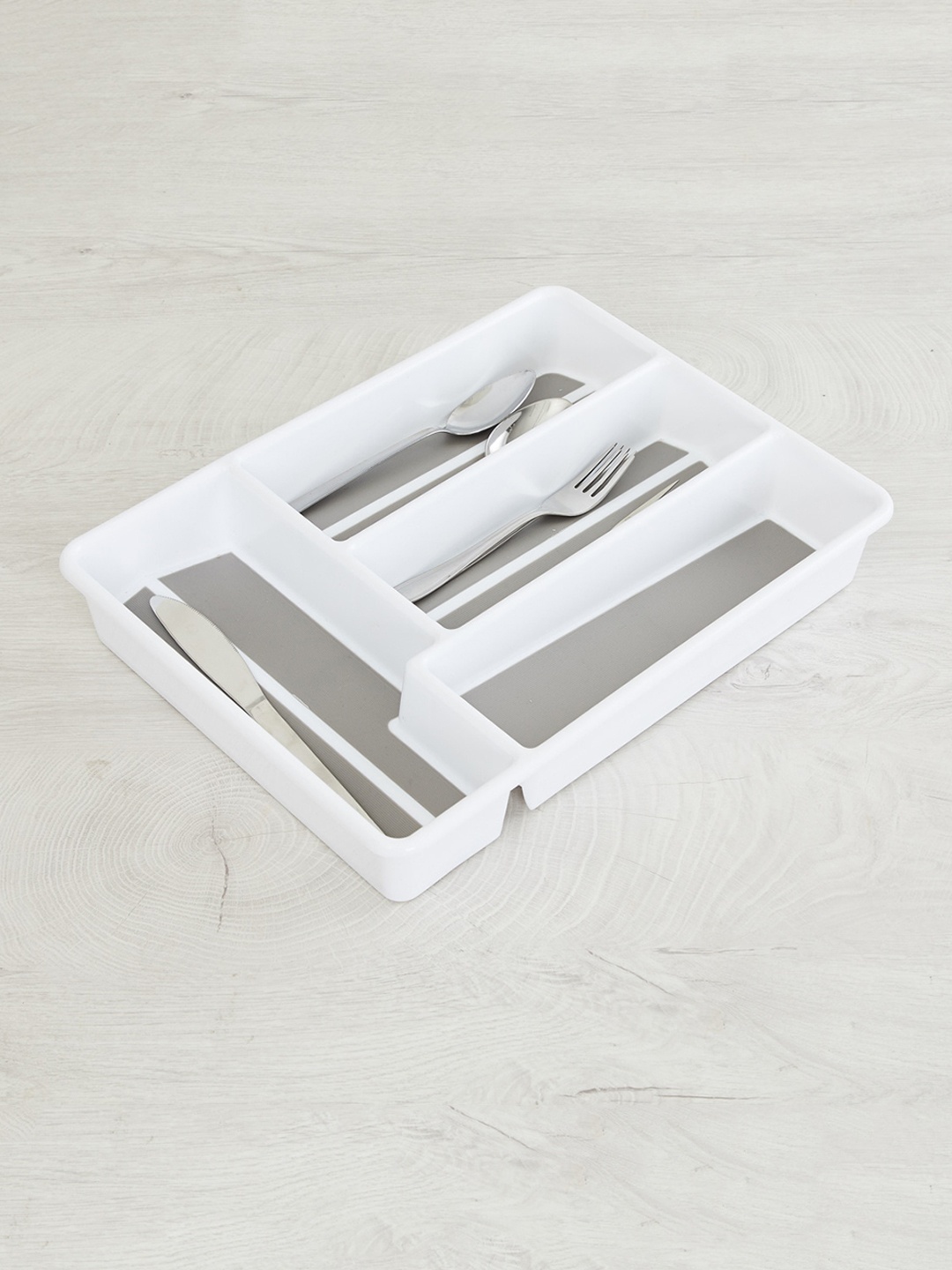 

Home Centre White Solid Drawer Cutlery Organizer Tray