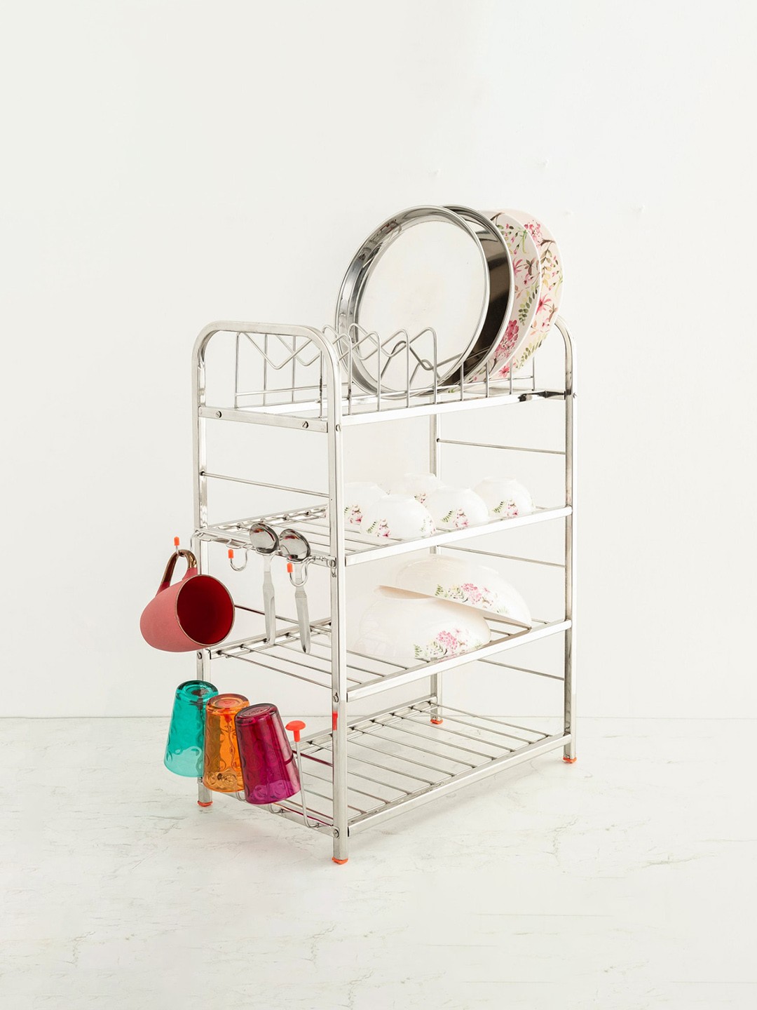 

Home Centre 4-Tier Silver Kitchen Organiser Rack