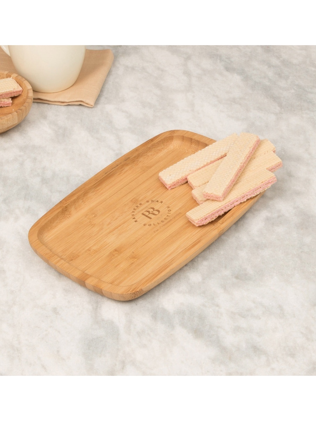 

Home Centre Brown Solid Non-Microwavable Bamboo Snack Tray
