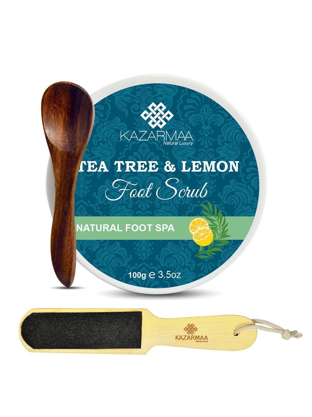 

Kazarmaa Tea Tree & Lemon Foot Scrub and Scrubber, Blue