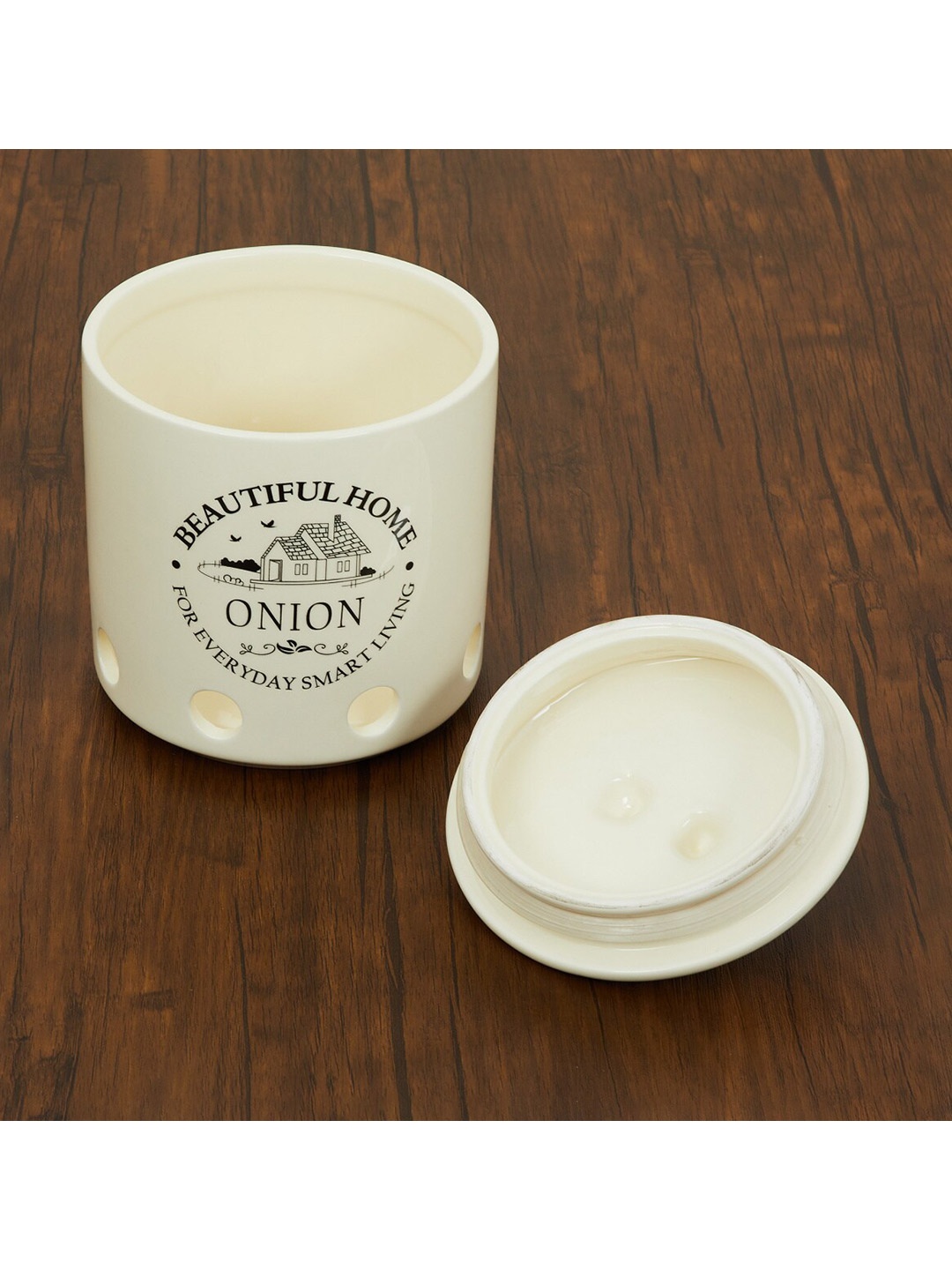 

Home Centre Beige & Black Printed Dolomite Onion Canister 2120ml