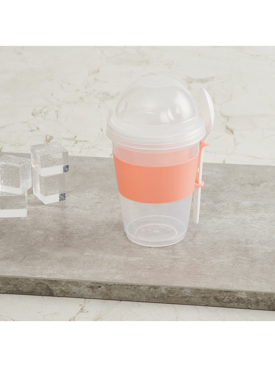 

Home Centre Unisex Pink & Transparent Yogurt Carrier with Spoon