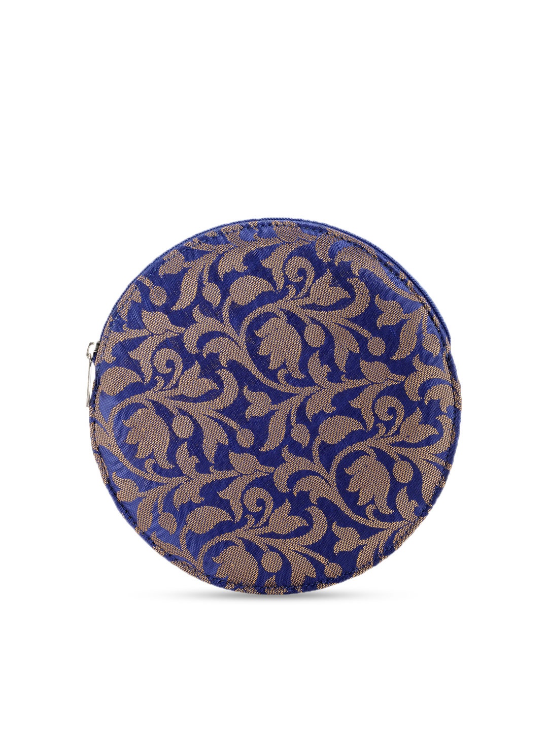 

Tarini Nirula Navy & Gold-Toned Handcrafted Self-Design Clutch, Navy blue