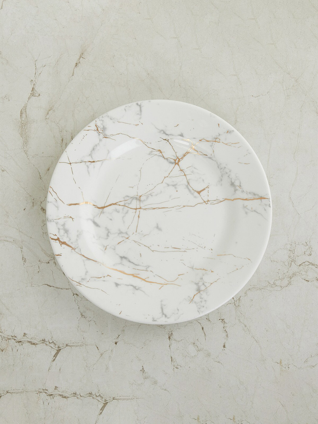 

Home Centre White & Grey 1 Piece Printed Bone China Glossy Side Plate