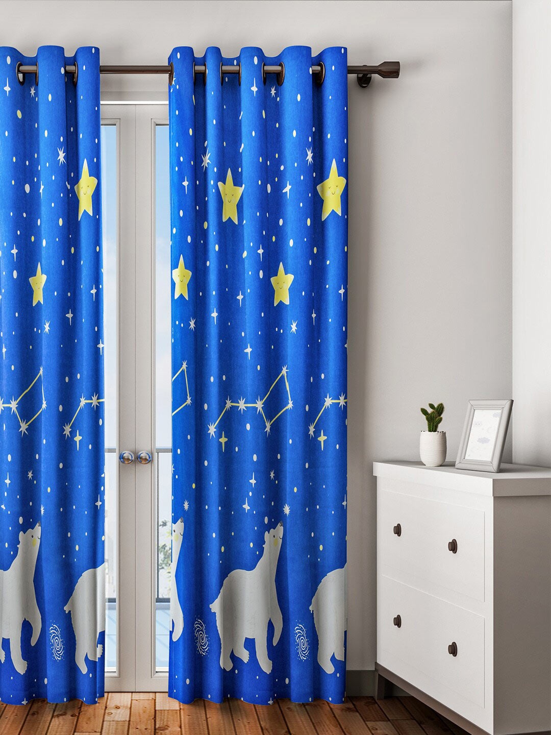 

URBAN DREAM Blue & Yellow Quirky Door Curtain
