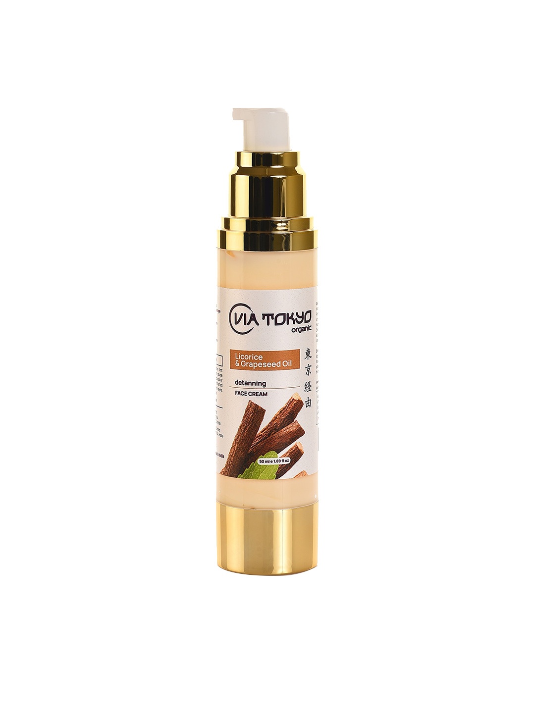

VIA TOKYO ORGANIC Licorice & Grapeseed Oil Face Cream - 50 ml, Beige