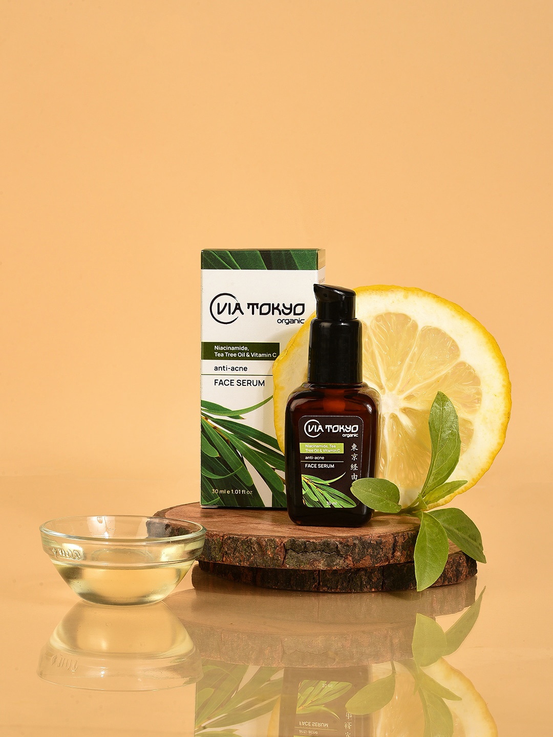 

VIA TOKYO ORGANIC Niacinamide & Tea Tree Oil Vit C Face Serum - 30 ml, Brown