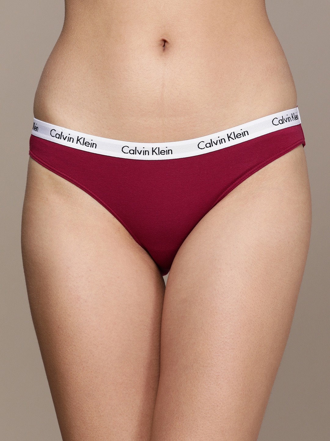 

Calvin Klein Underwear Women Maroon Solid Bikini Briefs D1618XJU