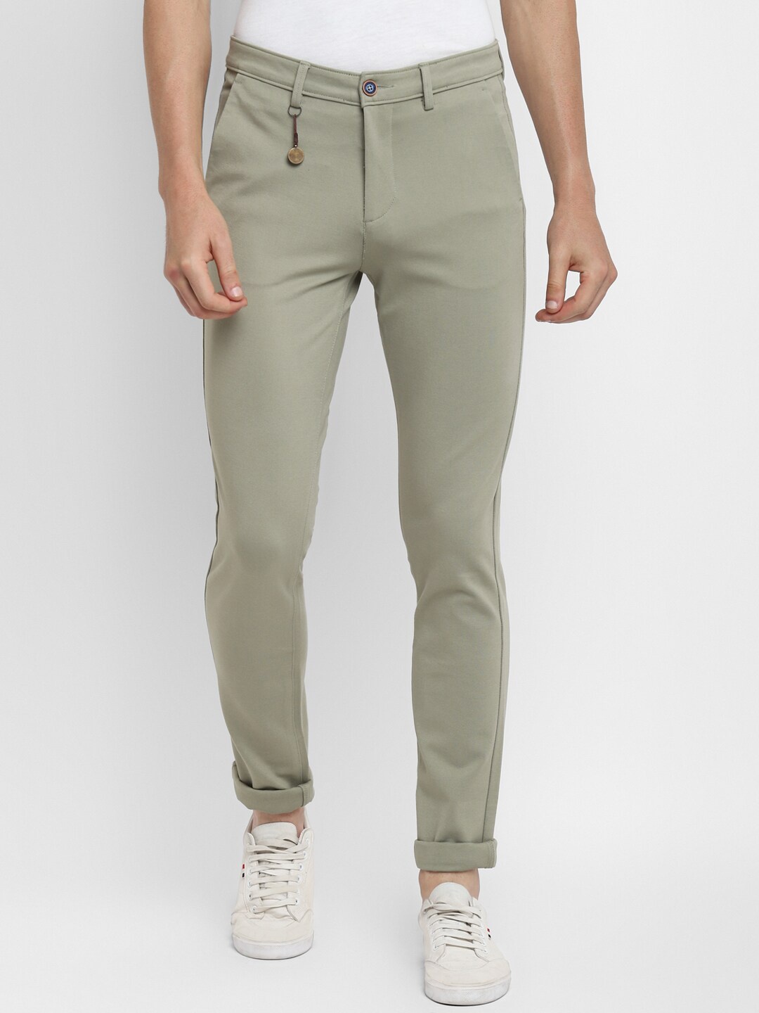 

Turtle Men Grey Solid Tapered Fit Trousers