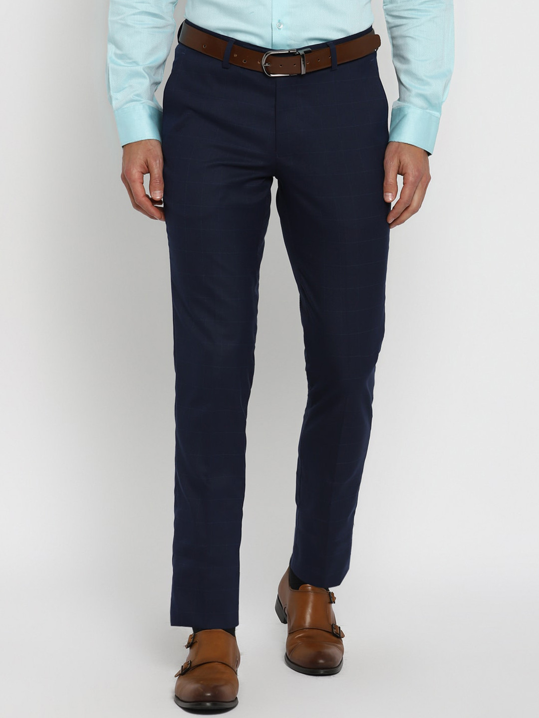 

Turtle Men Navy Blue Slim Fit Formal Trousers