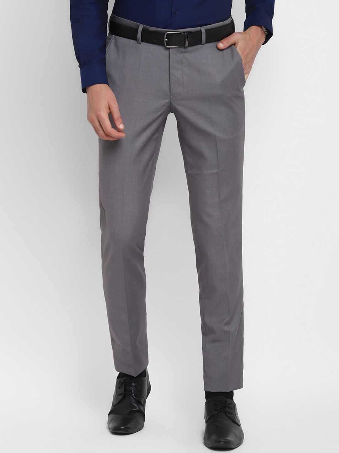 

Turtle Men Grey Slim Fit Trousers