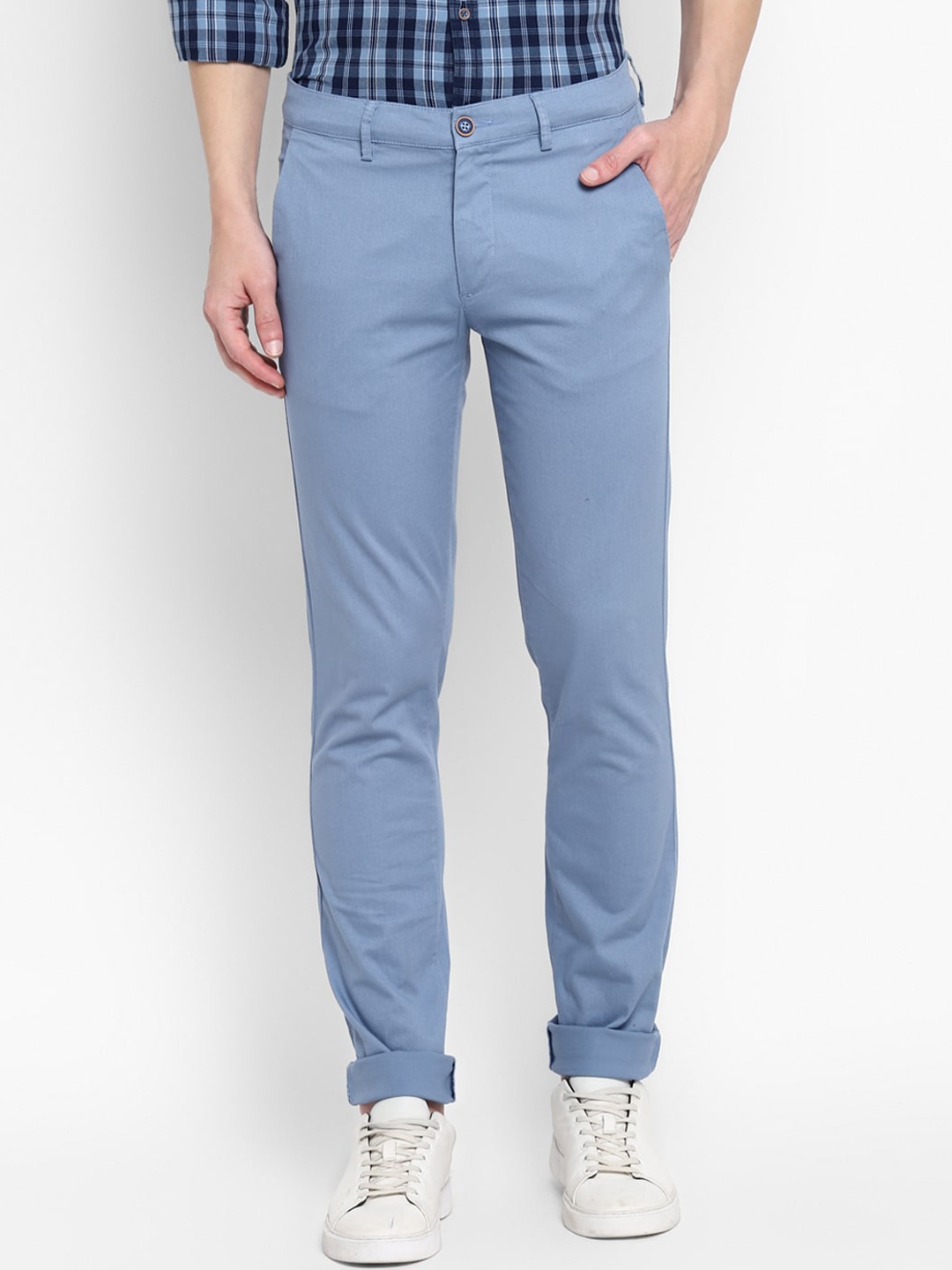 

Turtle Men Blue Skinny Fit Chinos Trousers