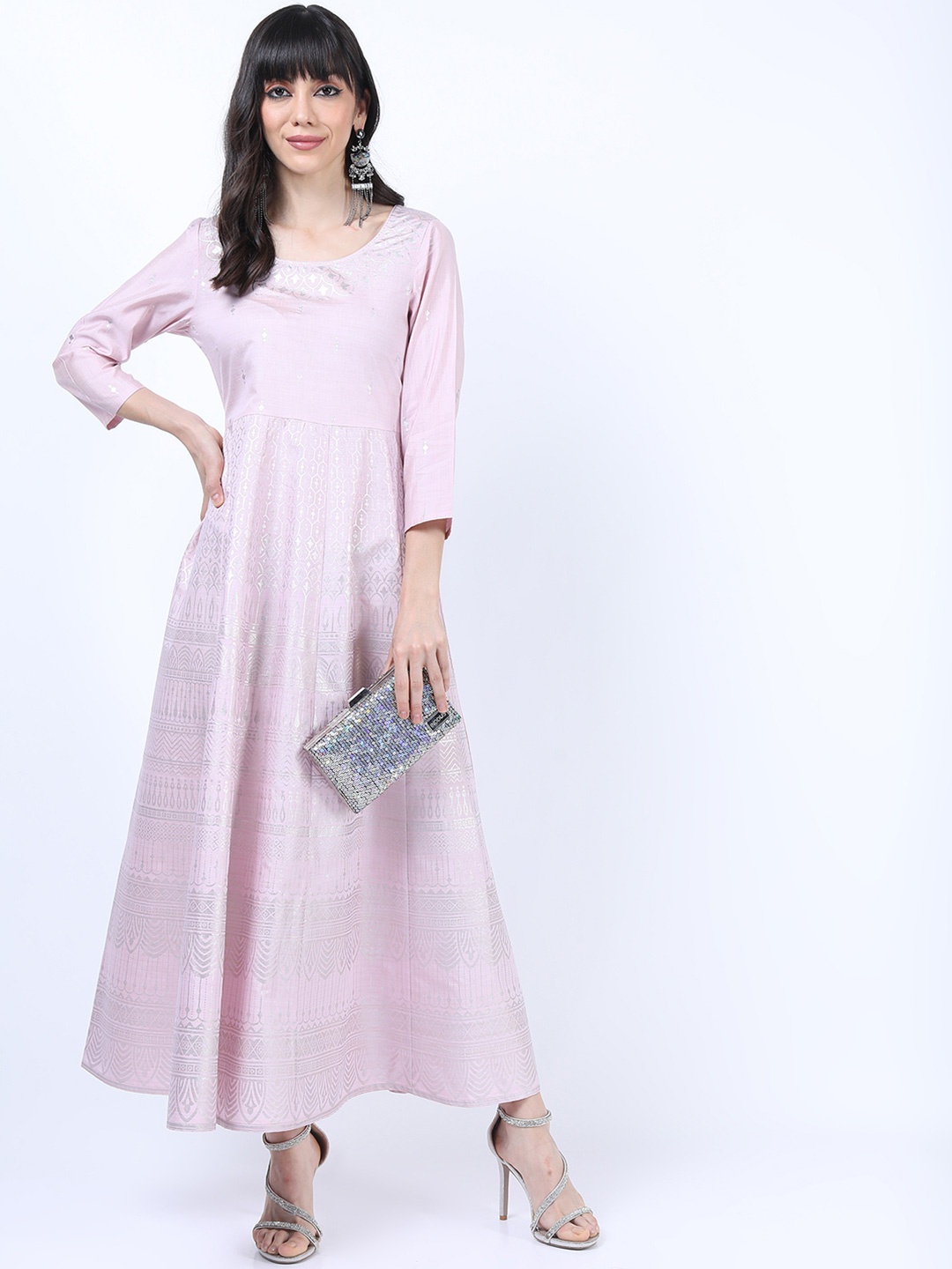 

Vishudh Pink Ethnic Maxi Dress