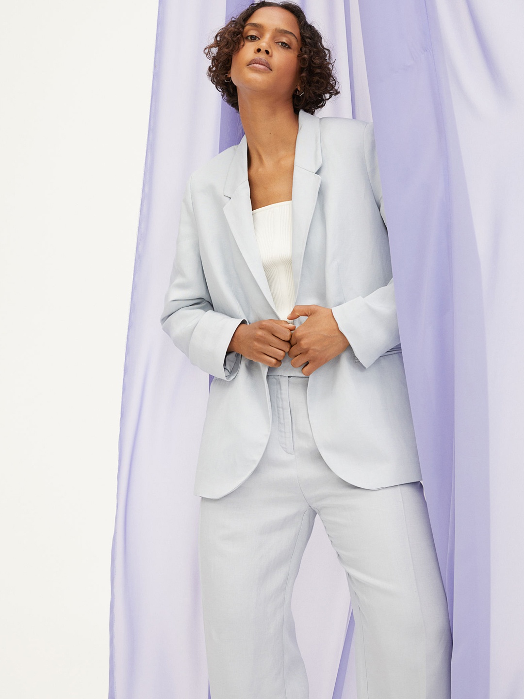 

H&M Blue Single-Breasted Jacket
