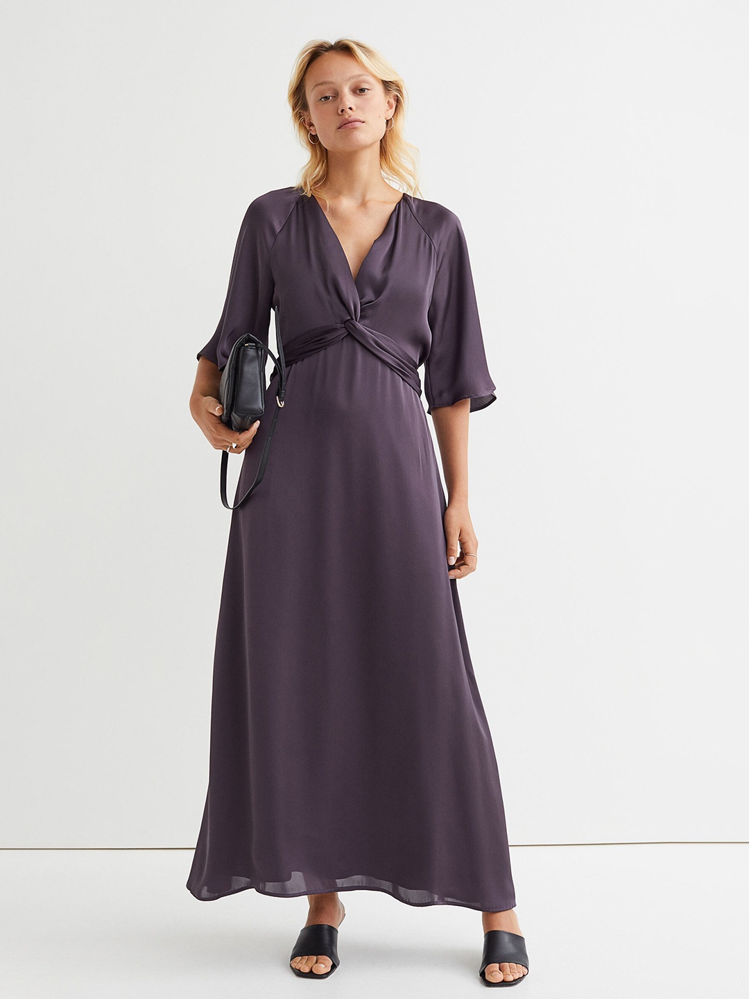 

H&M Women Purple V-Neck Bridesmaid Dress