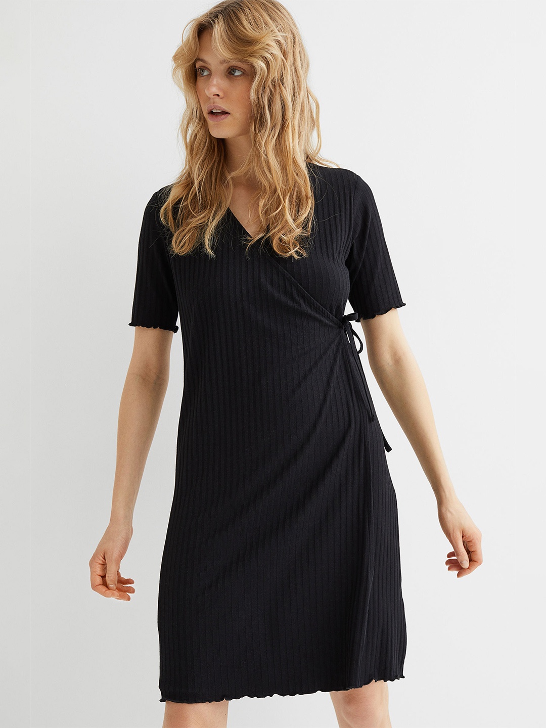 

H&M Women Black Solid V-neck MAMA Nursing Dress