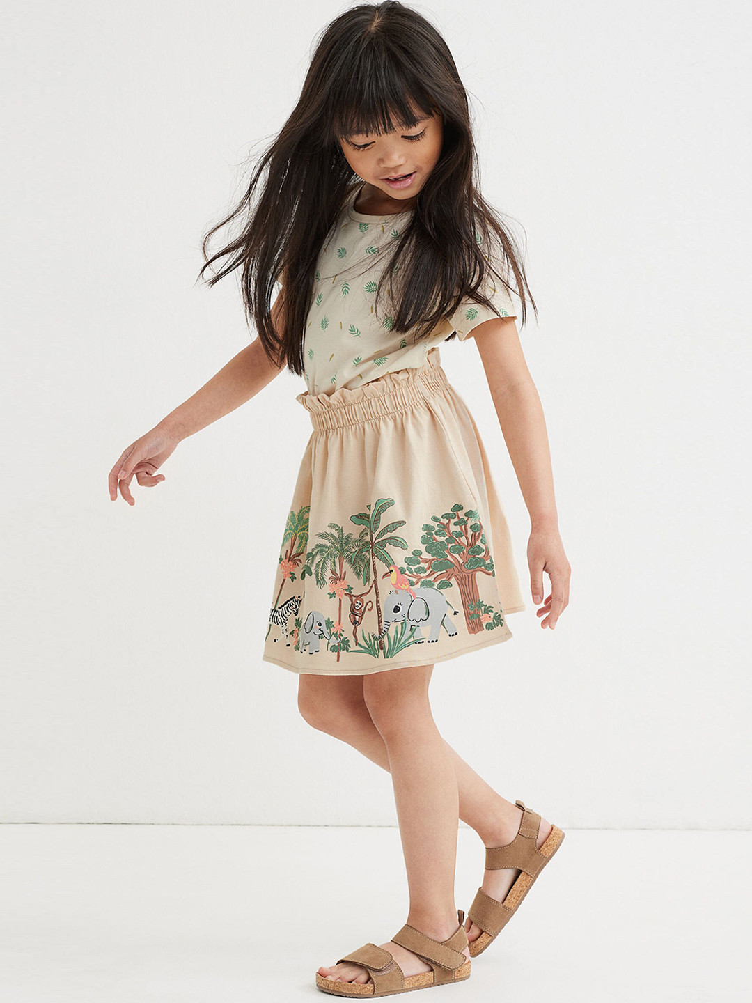 

H&M Girls Beige 2-Piece Cotton Set
