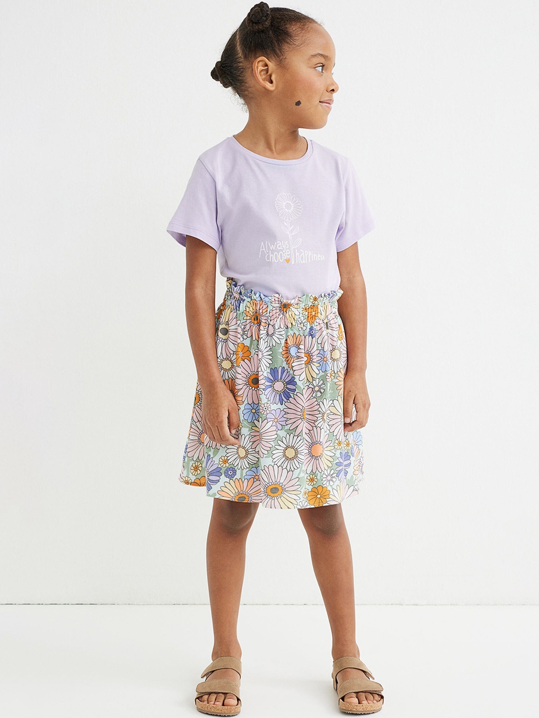 

H&M Girls Purple & Multicoloured 2-Piece Cotton Set