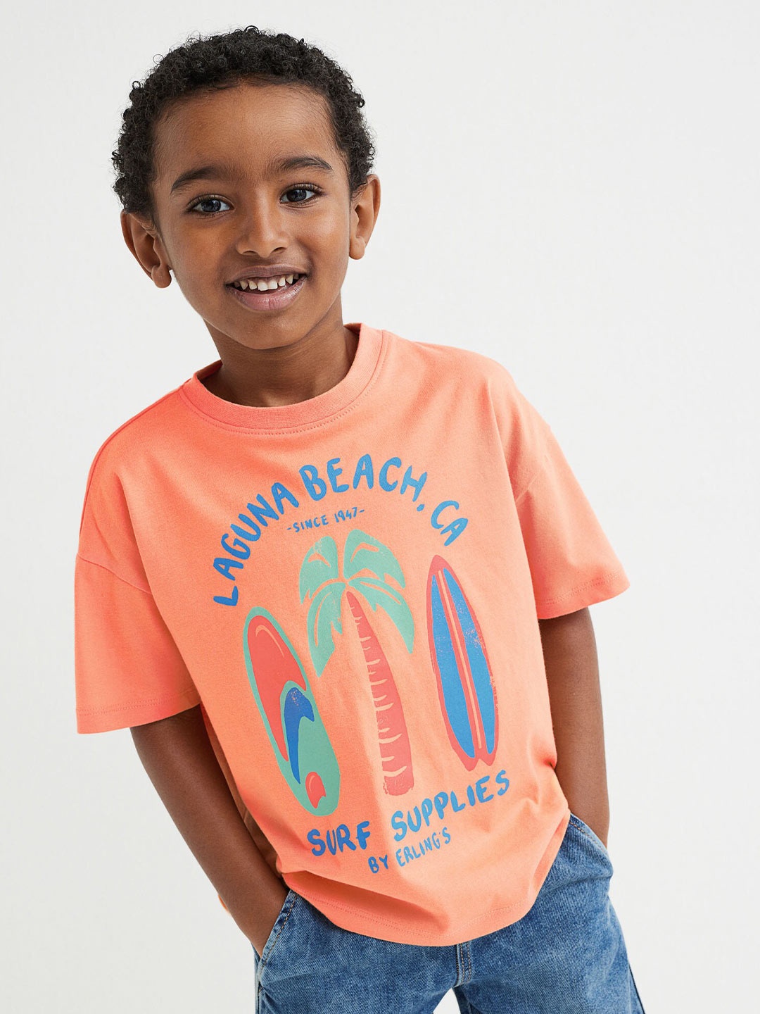 

H&M Boys Orange Oversized T-shirt
