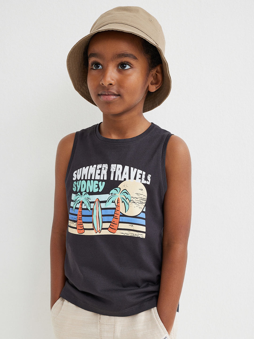 

H&M 3 Pack Cotton Sleeveless Tops, Grey
