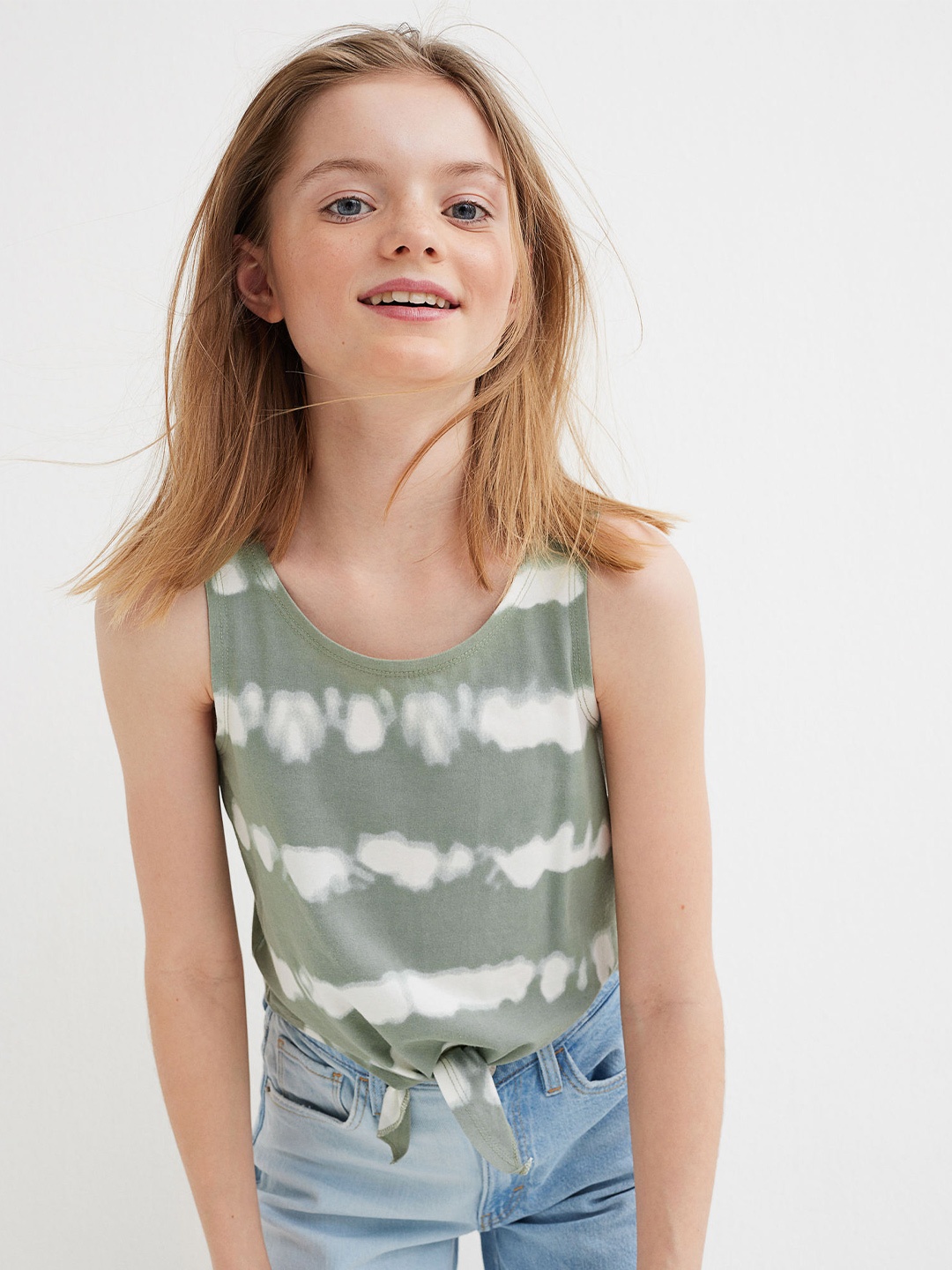 

H&M Girls Pink & Green 2-Pack Tie-Hem Jersey Tops