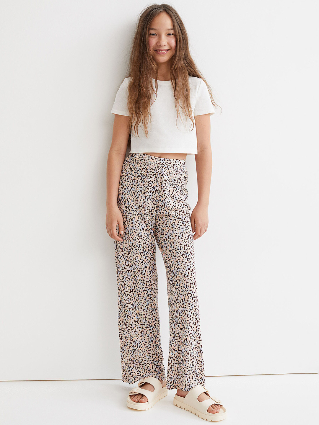 

H&M Girls Loose Fit Jersey Trousers, Multi