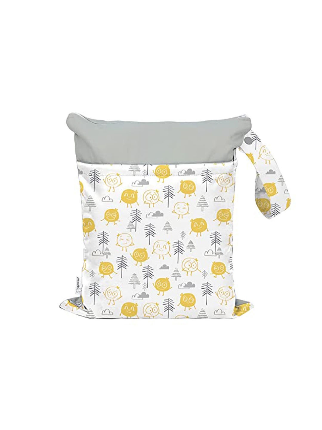

Snugkins White & Yellow Printed Waterproof Wet Diaper Bags