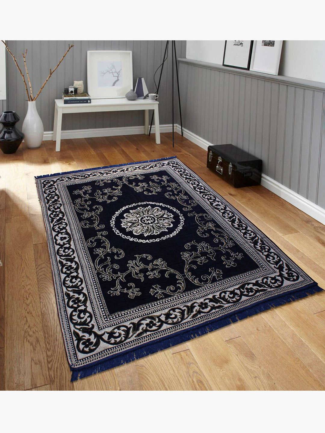 

Home Centre Corsica Classic Blue Textured Jacquard Carpet